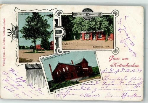 Kaltenkirchen 1899 Friedenseiche Geschäftshaus J. H. Delfs Genossenschafts Meierei