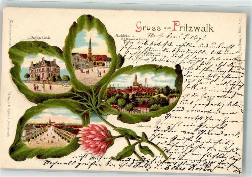 Pritzwalk Blatt Marktplatz Bankgebäude Marktplatz Rathaus
