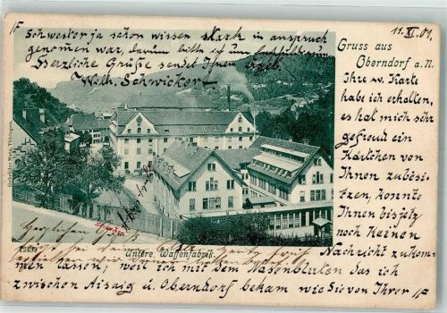 78727 W7238 Oberndorf am Neckar 901 Foto AK Untere Waffenfabrik Gebr. Metz-Tübingen