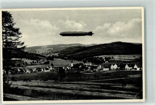 Affolterbach 1934 Posthilfstelle Affolterbach Luftschiff Graf Zeppelin 14. 9. 1934