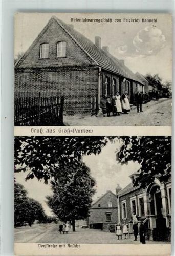 Groß Pankow 1916 Kolonialwarengeschäft Dannehl Dorfstraße Bahnpost Wittenberge-Neustrelitz Zg 5