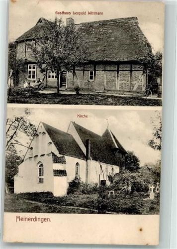 Meinerdingen 1916 Kirche Friedhof Gasthaus Wittmann