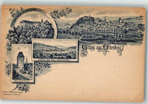 63683 W6474 Ortenberg , Hess Lithographie Fürstl. Stolbergische Schloss Obertor Niddertal Vorläufer