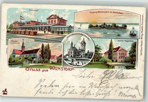 Wunstorf 1902 Festung Wilhelmstein Steinhuder Meer Kloster Loccum Bahnhof Bahnpost Köln-Hannover Zg. 220
