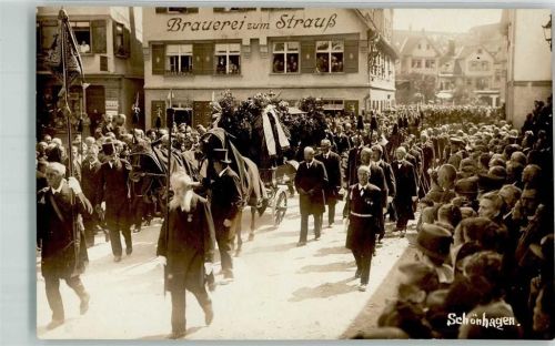 Schönhagen Beerdigung Beerdigungszug Brauerei zum Strauß