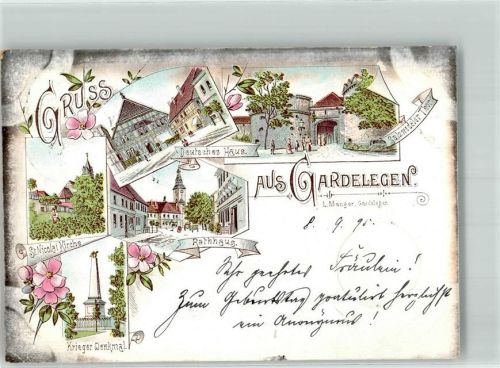 Gardelegen 1895 Vorläufer Salzwedeler Tor St. Nicolai-Kirche Gasthaus Deutsches Haus