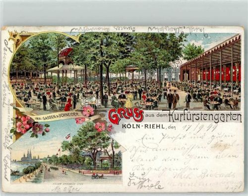 Köln Riehl 503 1899 Etablissement Kurfürstengarten Gartenwirtschaft