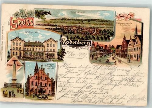 Rodenberg 1899 Kriegerdenkmal Gasthaus zum Ratskeller Amtsgericht