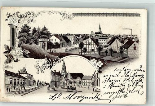 Pritzwalk 1901 Bahnhof Marktplatz