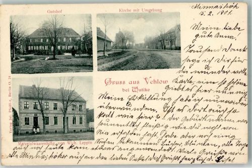 Vehlow 1901 Gutshof Handlung Leppin Dorfstraße