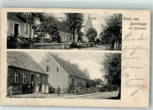 Beveringen 1906 Gasthaus Schütt Bahnpost Bahnpost Berlin-Eisenach Zg. 204