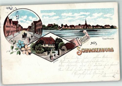 29493 W3131 Schnackenburg 1898 Lithographie Schloss Stauchung