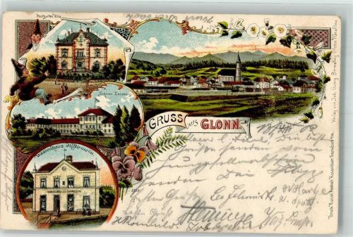 Glonn 1902 Schloß Zinneberg Zwerge Postgarten Villa Warenhaus Birmelin Stiefmütterchen