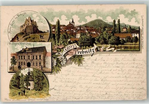 Trebnitz 1902 Ruine Kostial Deutsches Vereinshaus Modelkapelle bei Watislaw
