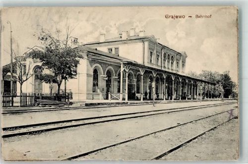Grajewo 1915 Bahnhof Feldpost WK I Feldpoststation Nr 70