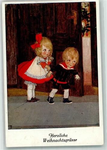 1917 Serie 22 151 Glückwunsch Weihnachten Kinder Galerie Wiener Künstler