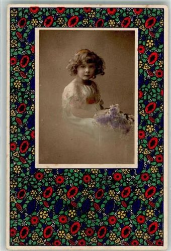 Stoffmuster der Wiener Werkstätte Serie 03219 Mädchen W.R.B. & Co. Wien - Galerie Wiener Künstler 1915