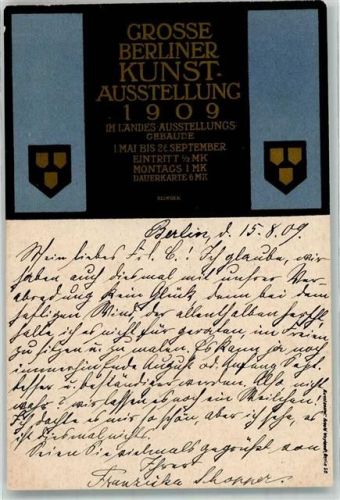 Berlin, unsortiert 1909 Große Berliner Kunstausstellung 1909 im Landesausstellungsgebäude Wappen