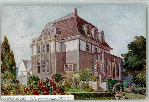 W6100 Darmstadt Oberhessisches Haus Hessische Landesausstellung 1908 Olbrich 1910