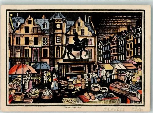 W4000 Düsseldorf sign Marten Franz Gesolei 1926 Nr 1 Das alte Düsseldorf Kunstgeschichte Düsseldorf Künstlerkarte