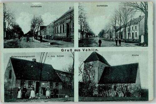 16866 O1901 Vehlin 1914 - Dorfstraße Handlung Schieß Kirche