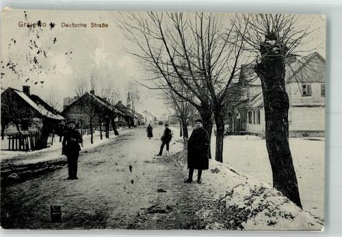 Grajewo 1915 Deutsche Straße Winter