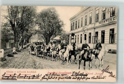 Josefov 1904 Hotle Bota Kronenwerk Parade Soldaten