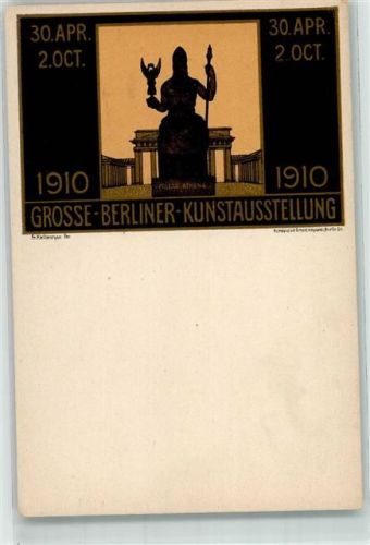W1000 Berlin, unsortiert sign Kallmorgen Fr. Große Berliner Kunstausstellung 1910 Kunstgeschichte Berlin Künstlerkarte