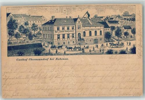 01734 O8222 Rabenau , Sachs 1900 Gebrauchsspuren Gasthaus Obernaundorf Kutschen Beschnitten Vorläufer