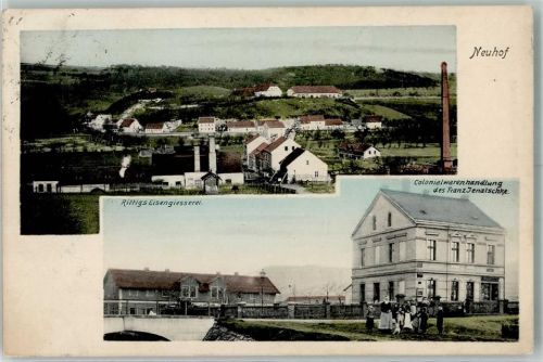 Neuhof 1916 Rittigs Eisengiesserei Kolonialwarenhandlung Franz Jenatschke