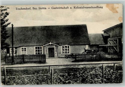 Wangerin Teschendorf Cieszyno Gasthaus Kolonialwarenhandlung Landpost