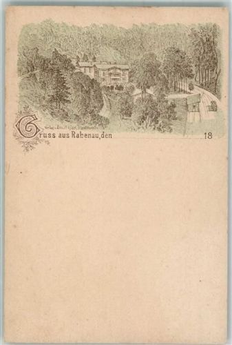 01734 O8222 Rabenau , Sachs Gebrauchsspuren Vorläufer Druck um 1880 - 1889