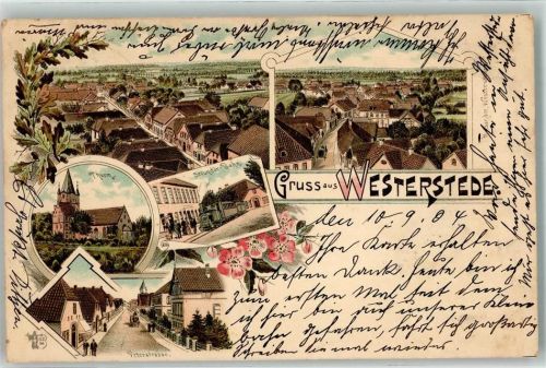 Westerstede 1904 Secundär Bahn Peterstraße Kirche Turm Bahnpost Oldenburg - Neuschanz Zug 29