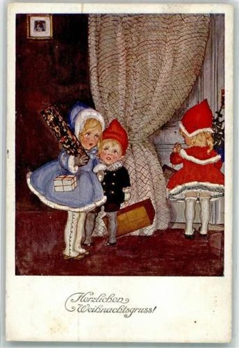 Künstlerin der Wiener Werkstätte Glückwunsch Weihnachten Serie Nr 11 151 Singer, Susi 1917