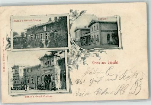 23738 W2432 Lensahn 1900 - Bancks Geschäftshaus Bahnhof