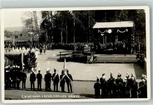 82435 W8117 Echelsbach Foto AK Einweihung der Echelsbacher Brücke Uniform