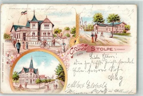 Stolpe Gasthaus Waldeshöh Osk. Deutschmann Bahnhof Stolper Straße