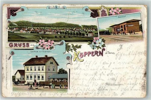 Köppern 1905 Gasthaus Zur Eisenbahn Bahnhof