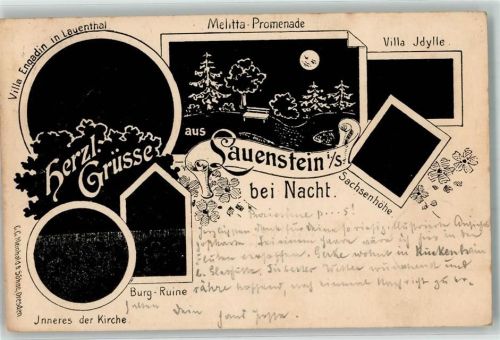 Lauenstein 1897 bei Nacht