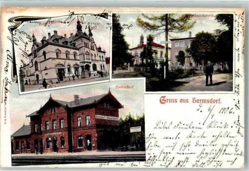 07629 O6530 Hermsdorf , Thür 1906 - Ratskeller Bahnhof Porzellanfabrik