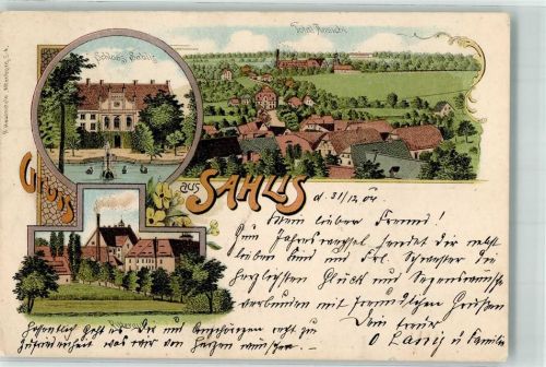 04655 O7234 Kohren-Sahlis 1904 Lithographie Schloss Rittergut