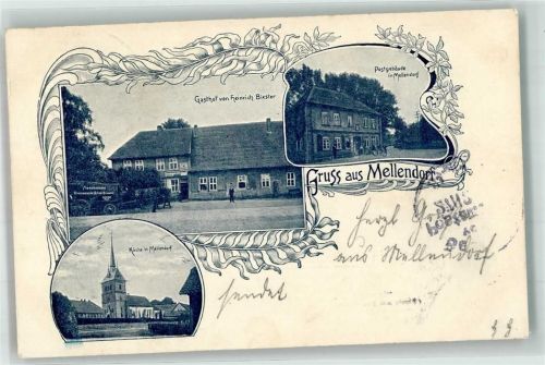 Mellendorf 1900 Gasthaus Heinrich Biester Kirche Postgebäude