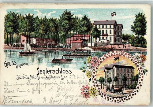 Zeuthen 1903 Gasthaus Seglerschloss Hankels Ablage am Zeuther See