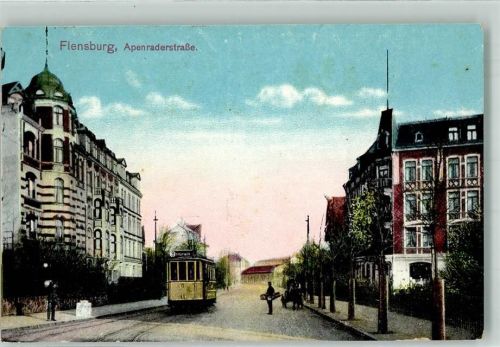 24937 W2390 Flensburg 1913 - Apenraderstraße Straßenbahn Linie 3 Taxe Nachporto