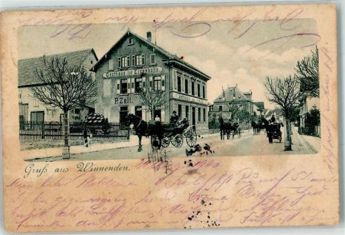 Winnenden Gasthaus Zur Eisenbahn P. Zell Kutsche
