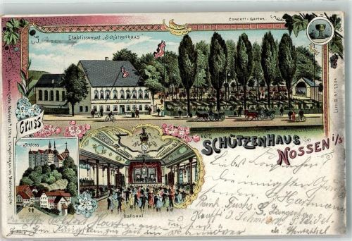 Nossen 1900 Etablissement "Schützenhaus" Ballsaal Schloß