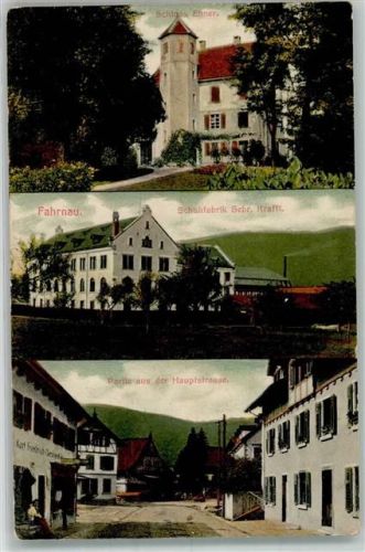 Fahrnau 1913 Schloss Ehner Schuhfabrik Kraft Hauptstraße
