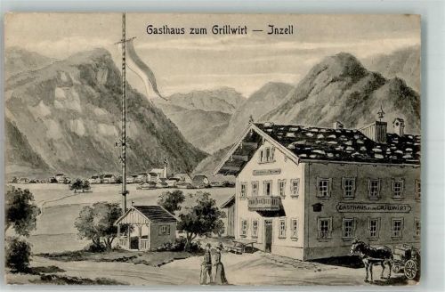Inzell Gasthaus zum Grillwirt Zeichnung
