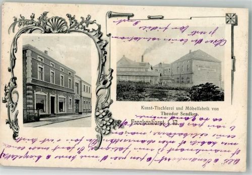 48231 W4410 Freckenhorst 1912 Foto AK Kunst-Tischlerei & Möbelfabrik Theodor Sendker