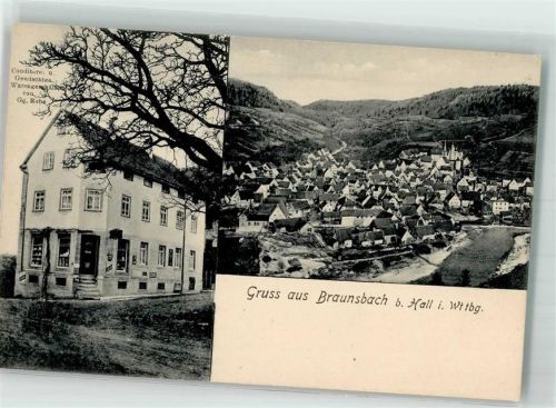 74523 W7176 Braunsbach - Conditorei Rube Emailleschilder